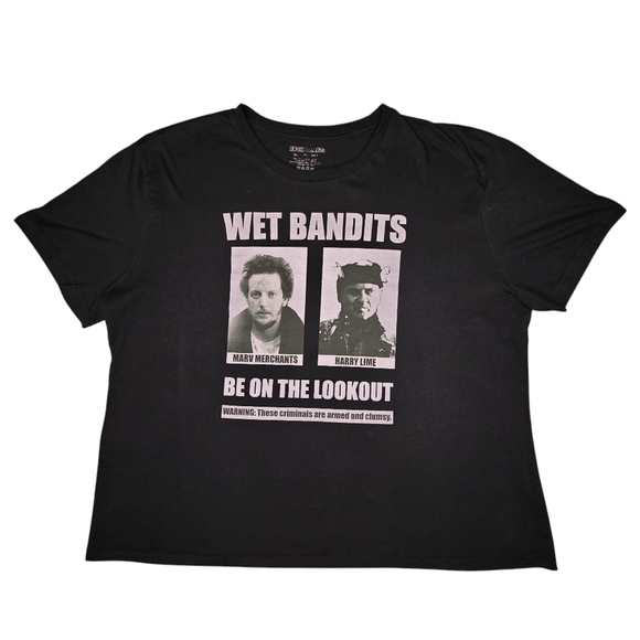 Home Alone Other - Home Alone Wet Bandits Be On The Lookout Harry & Marv T-shirt Sz 2XL Black/White